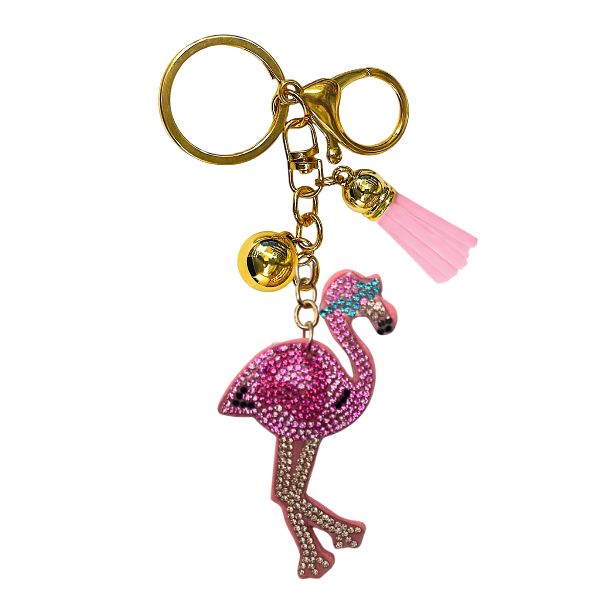 Flamingo Crystal Bling Keychains