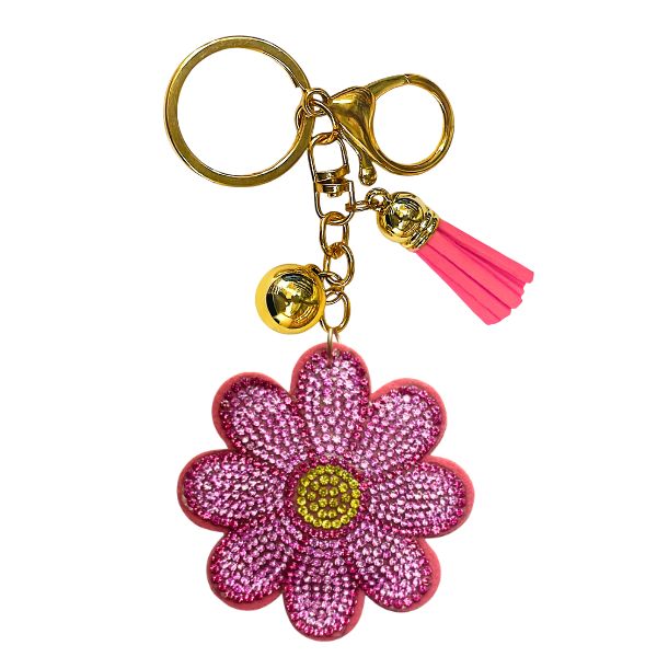 Flower Crystal Bling Keychain