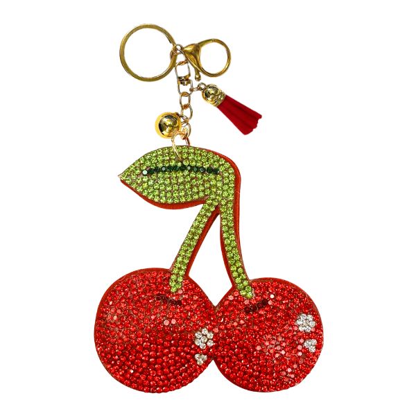 Cherry Crystal Bling Keychain