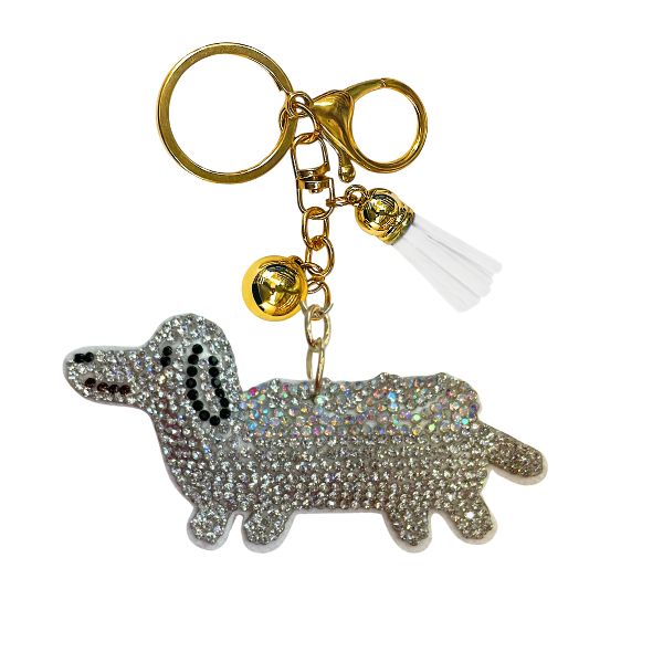 Dog Crystal Bling Keychain