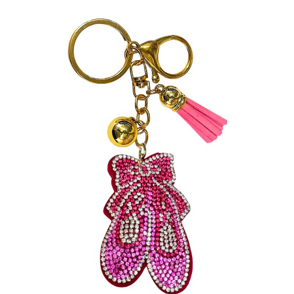 Ballet Shoes Crystal Bling Keychain