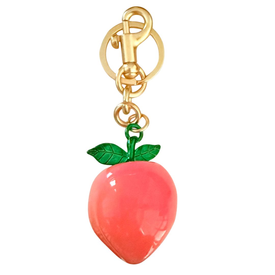 Peach Bag Charm and Keychain